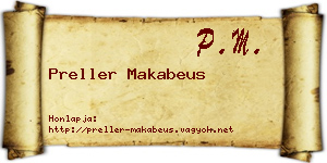 Preller Makabeus névjegykártya